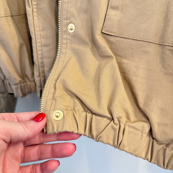 NWOT Abercrombie & Fitch Cropped Jacket with Gold Accents - Picture 4 of 5